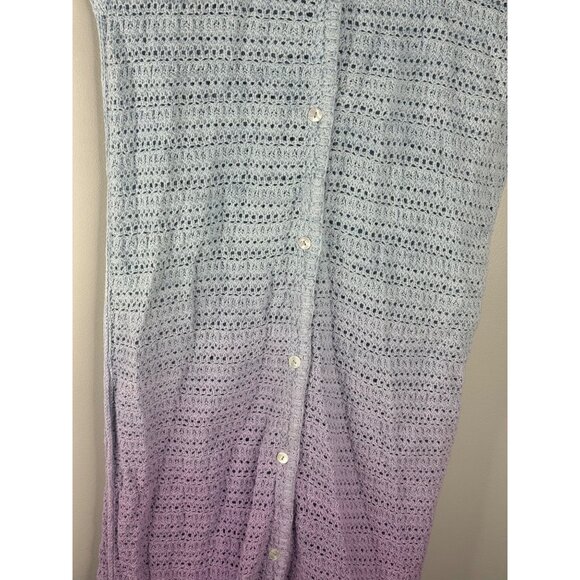 Free People Alicia Crochet Long Cardigan Sweater Indigo Orchid Umbre Size XS NWT - Picture 6 of 8